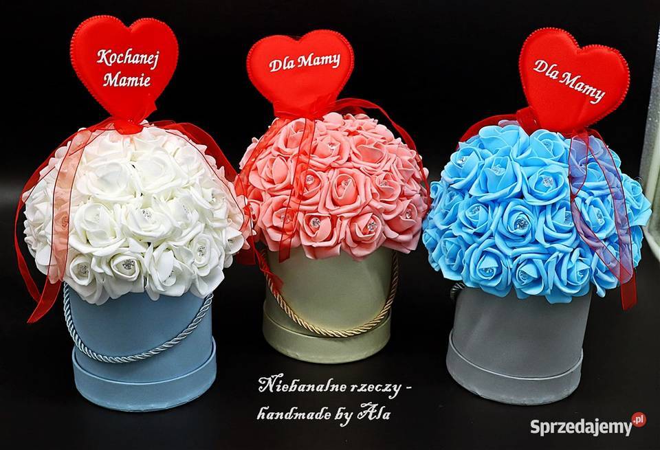 Flower box prezent Dzień Mamy Kwiaty Dzień Babci