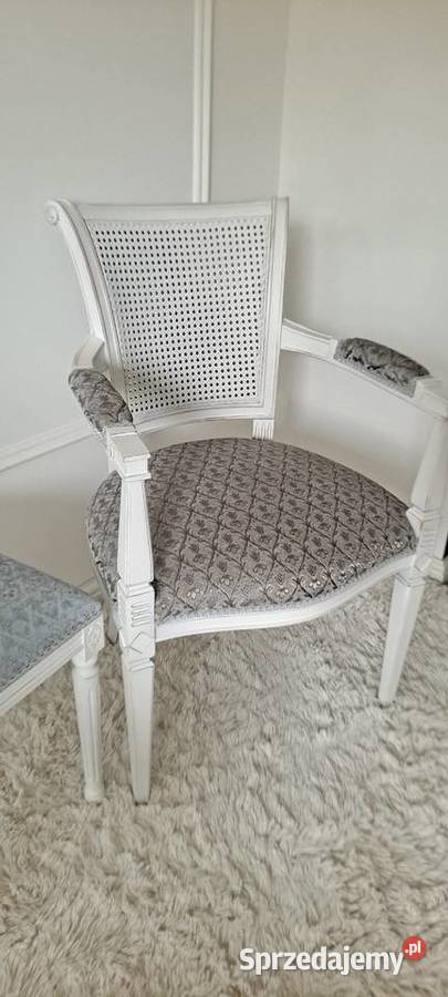 Stylowy fotel rafia pufa stołek ornament zachodniopomorskie