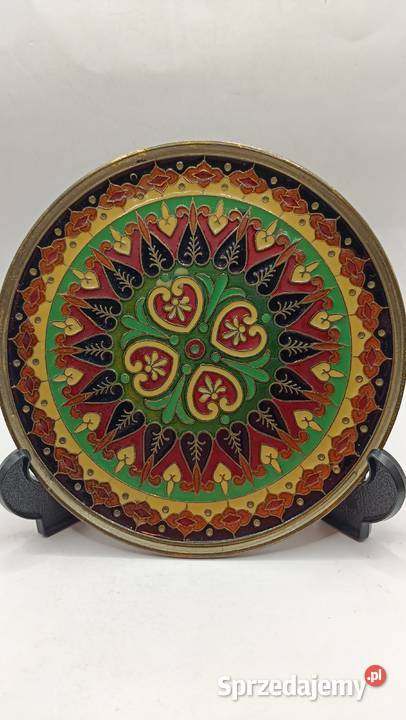 Mosiężny talerz dekoracyjny mniejszy Cloisonne