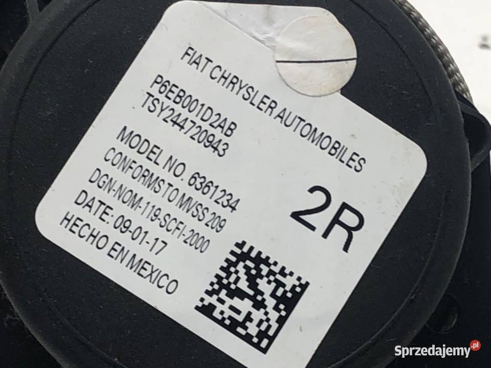PAS BEZPIECZEŃSTWA PRAWY TYŁ DRUGI RZĄD CHRYSLER