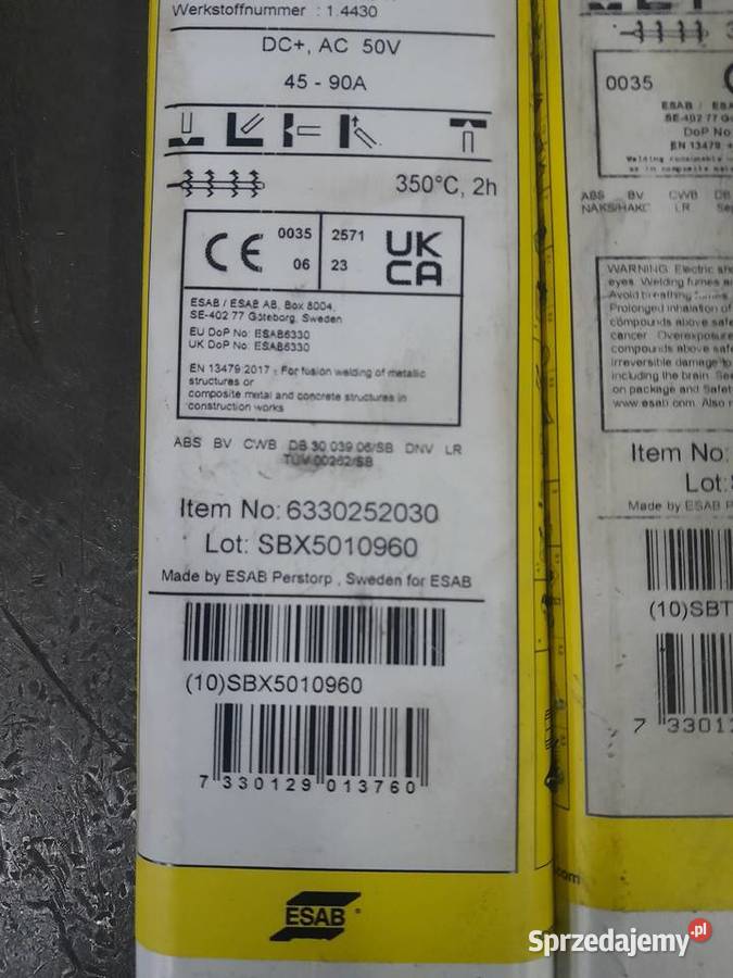 Elektroda Do Nierdzewki OK 6330 E 316L17 ESAB Fi