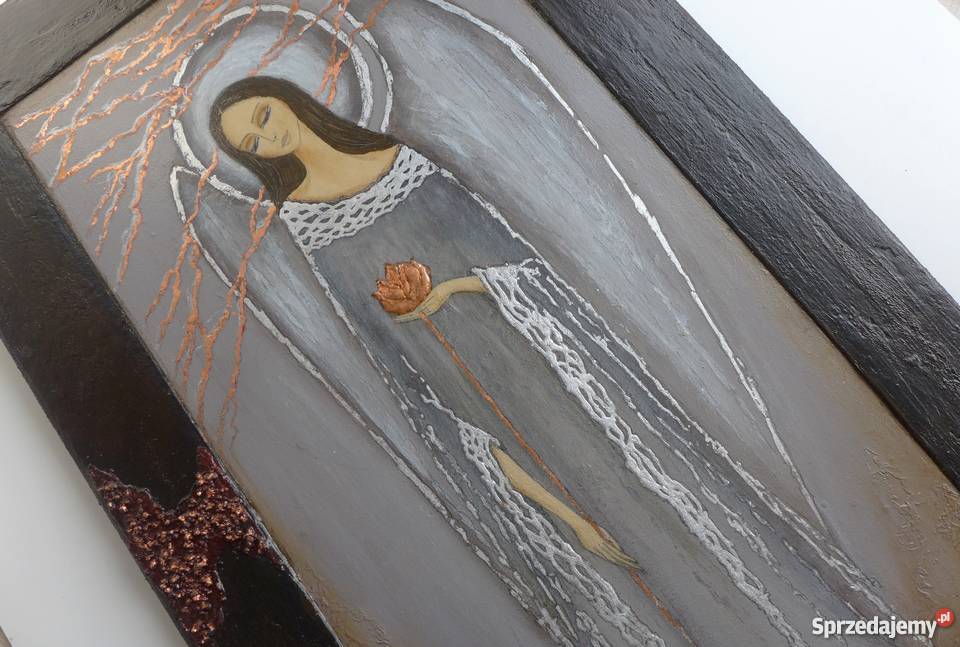 Obraz przestrzenny w ramie AniołMadonna z różą pomorskie