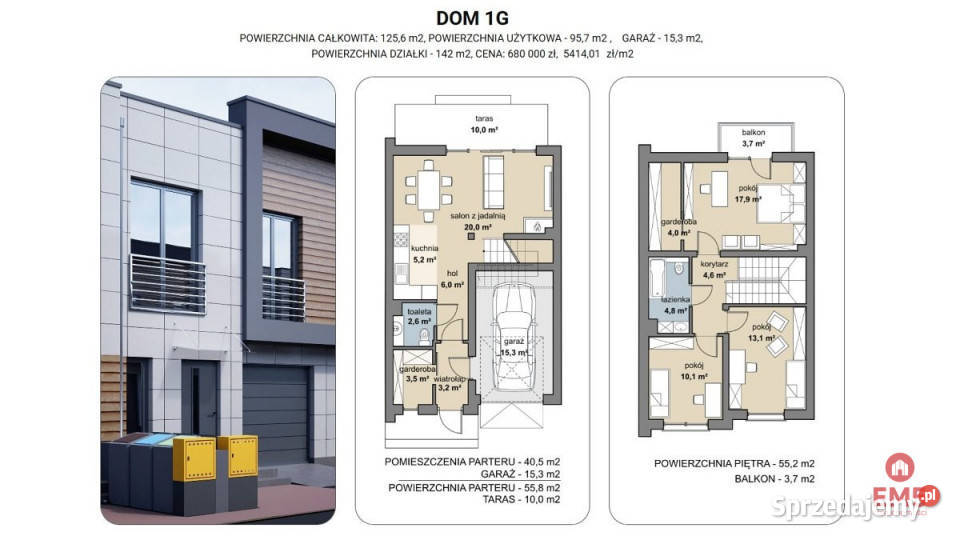 Dom szeregowy do sprzedania 125m2 Zaścianki