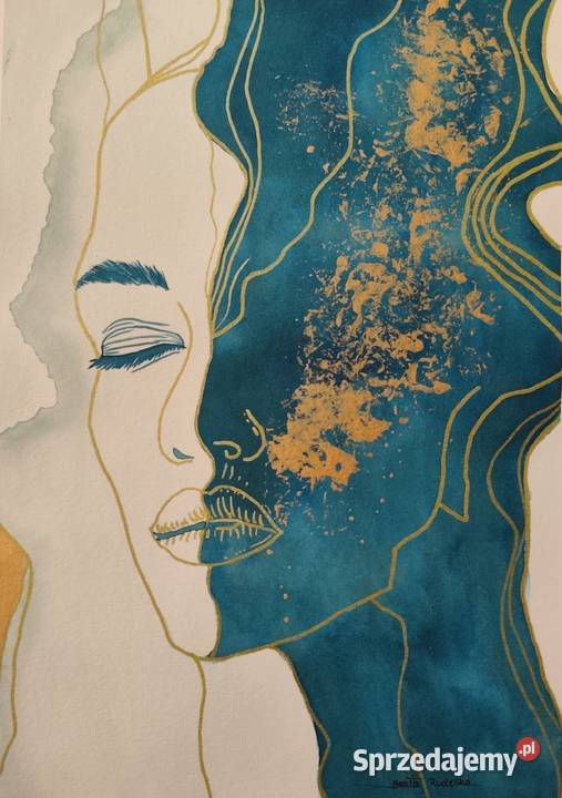 Akwarela Akwarelka Obraz pt Złoty oddech Antyki, Sztuka, Kolekcje Świnoujście