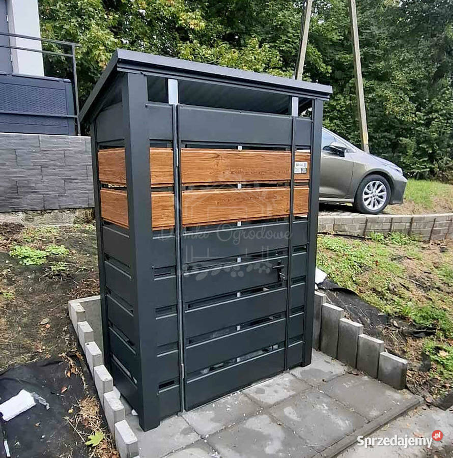 Wiata śmietnikowa 15x05m antracyt jasny orzech Braniewo