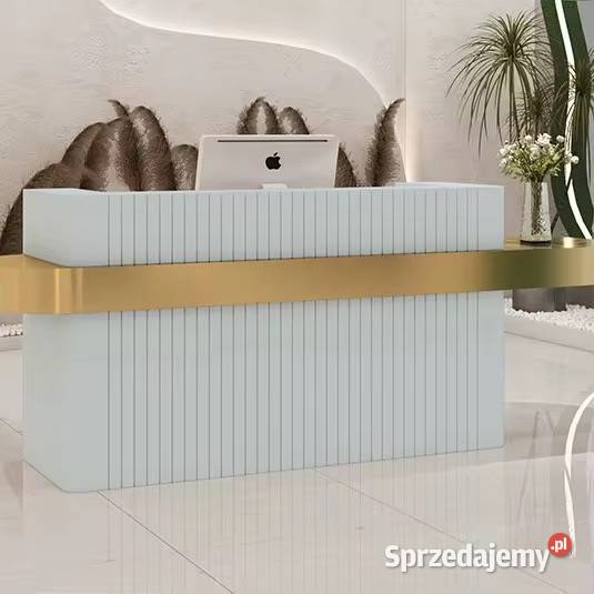 Biała złota recepcja ryflowana podświetlana Golkowice