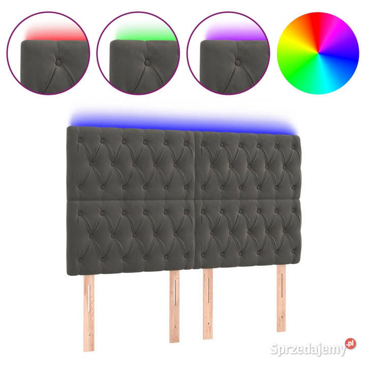 Zagłówek do łóżka z LED ciemnoszary 160x7x118128 mazowieckie Warszawa