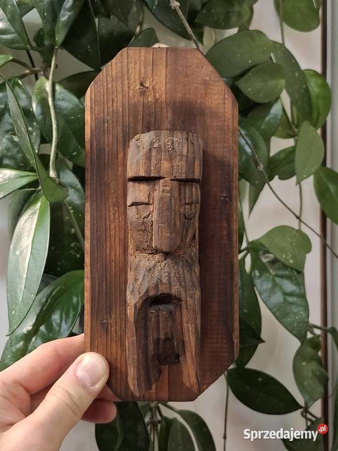 Rzeźb ludowa drewniana vintage boho retro małopolskie Kraków