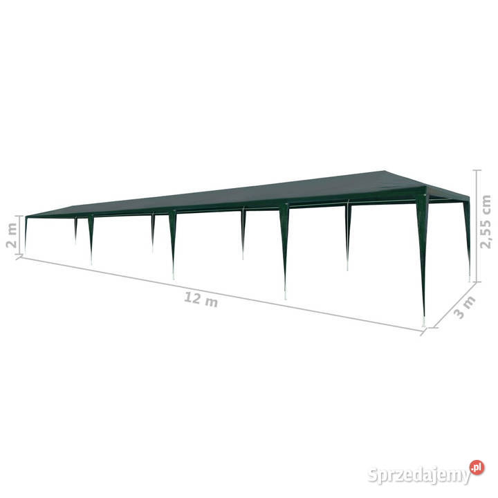 Namiot imprezowy 3 x 12 m PE zielony WM45095 Warszawa
