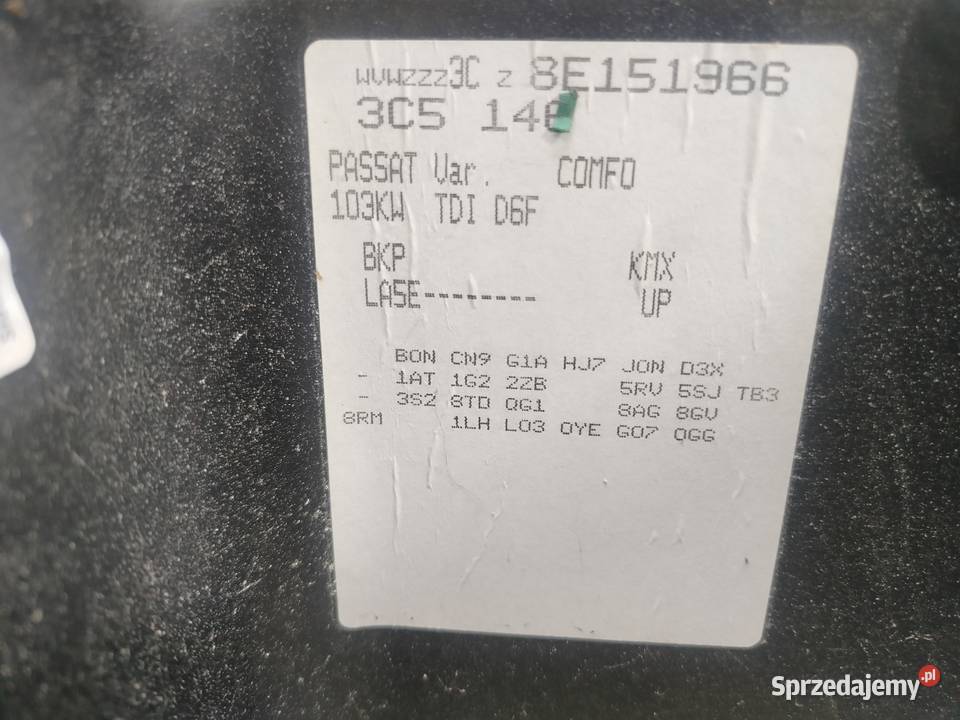 Passat B6 20TDI 140 BKP Na Części Tomaszów Lubelski sprzedam