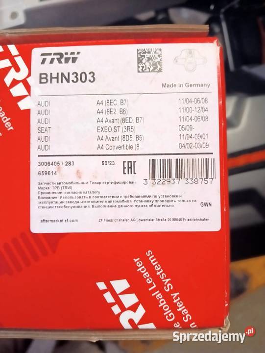 Zacisk hamulcowy TRW tył audi A4 B5 B7 pomorskie Kaliska sprzedam