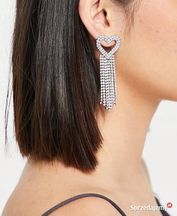 Długie Bogato zdobione kolczyki ślubne z Kraków sprzedam