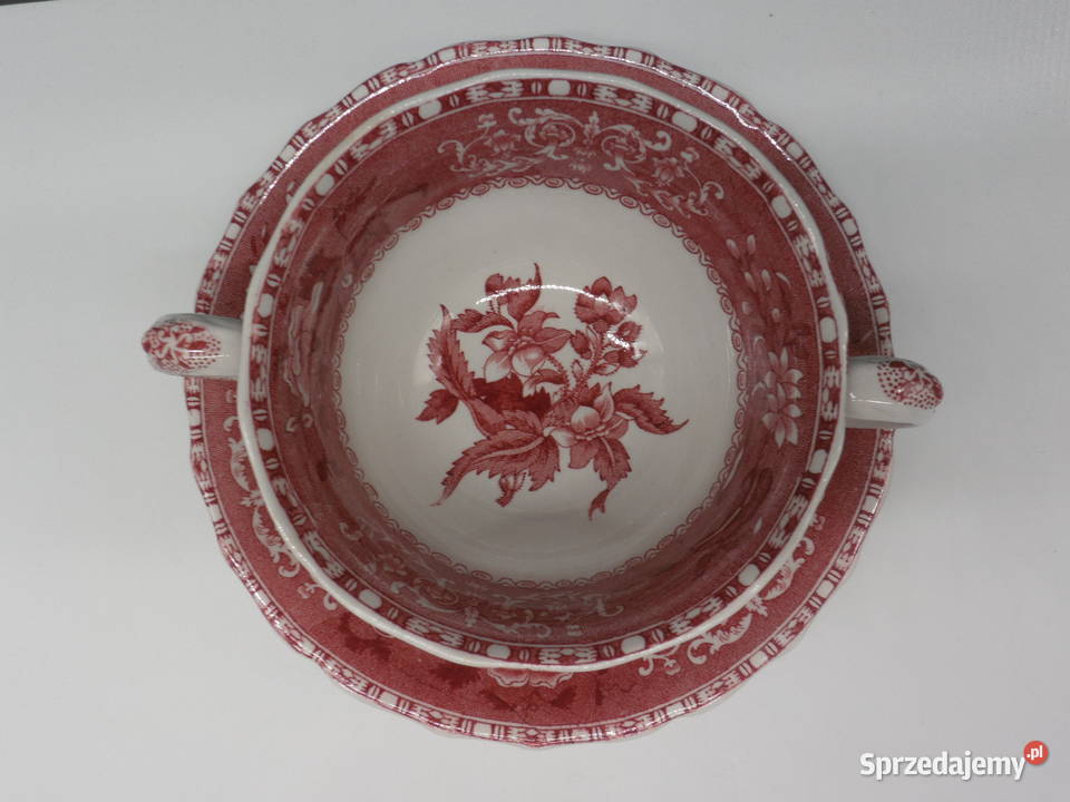 Angielska Bulionówka ze Spodkiem Spode Pink wielkopolskie Raszków