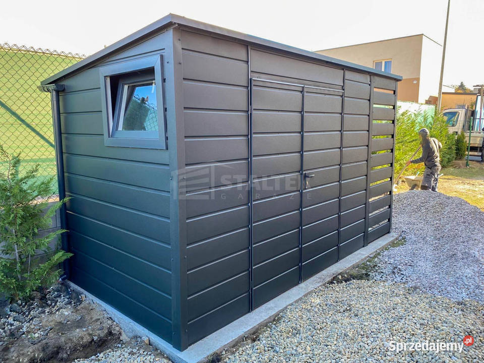 Domek Ogrodowy 322 Wiata 072 Brama Okno Antracyt Kętrzyn