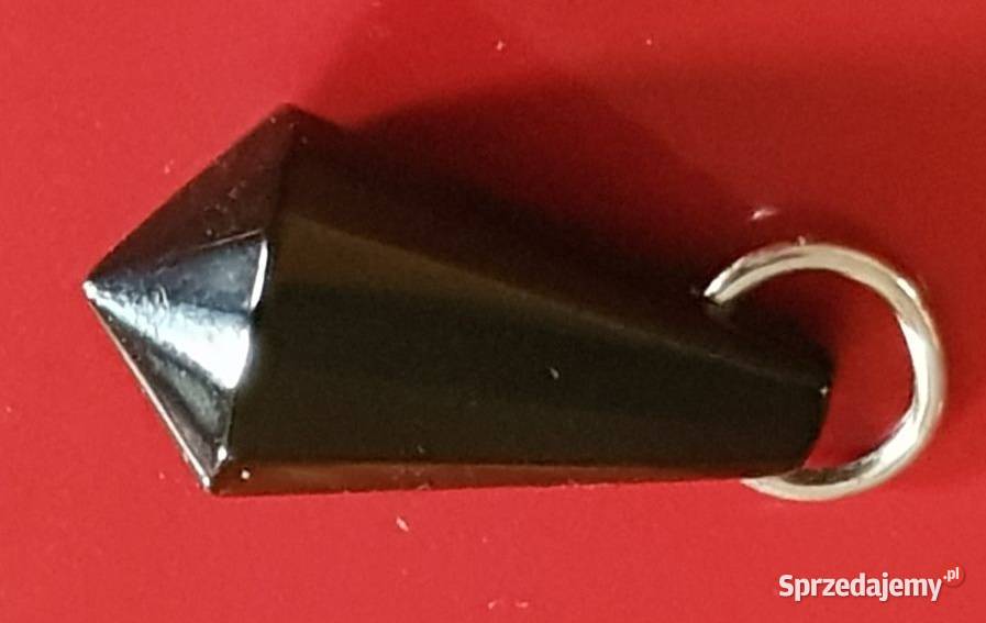 czarny wisiorek stożkowy zawieszka przywieszka Kielce