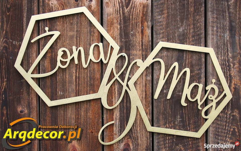 HeksagonMąż Żona duży sześciokąt ślub Dębna