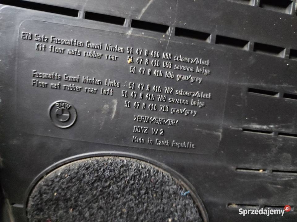Dywaniki gumowe tylne oryginał BMW X5 E70 Motoryzacja lubelskie Zamość