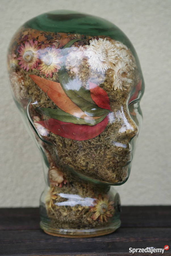 Szklana głowa kwiatowa kompozycja mazowieckie