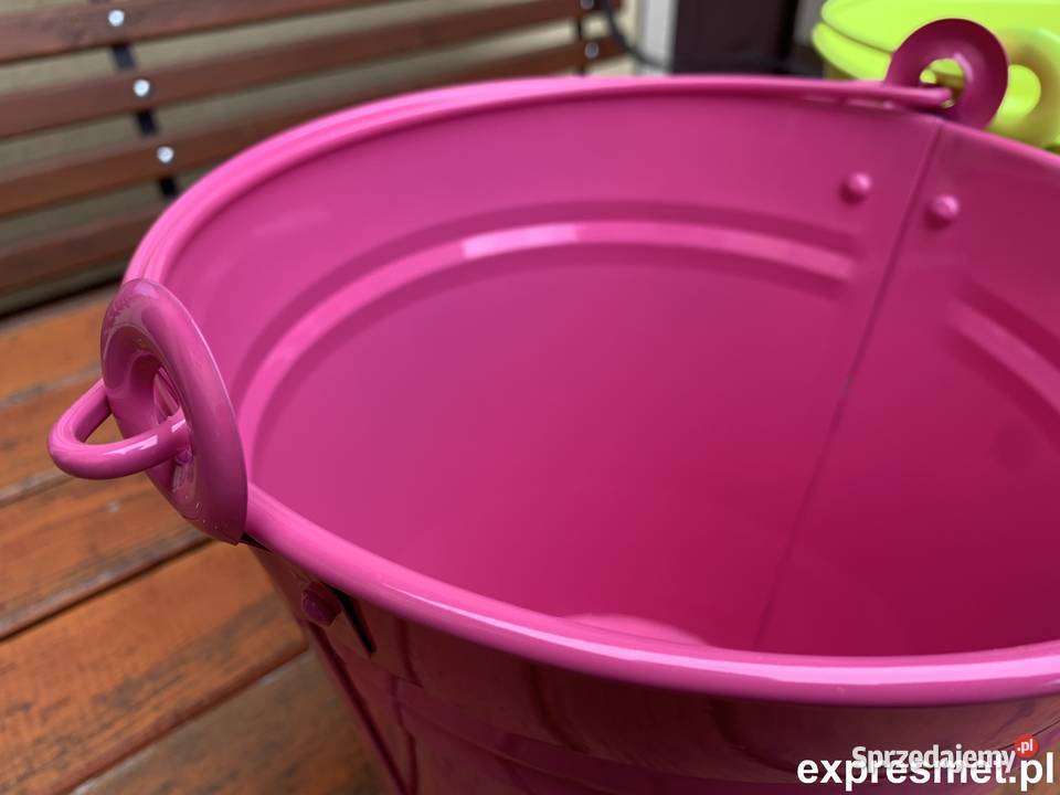 Wiadro metalowe malowane osłonka na kwiaty Rzeszotary sprzedam