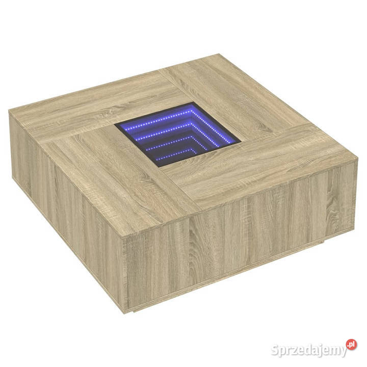 Stolik kawowy z LED Infinity dąb sonoma Stoły Warszawa