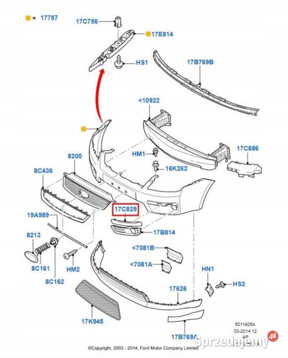 LISTWA ZDERZAKA LEWY PRZÓD FORD FOCUS 0408 Listwy i nakładki sprzedam