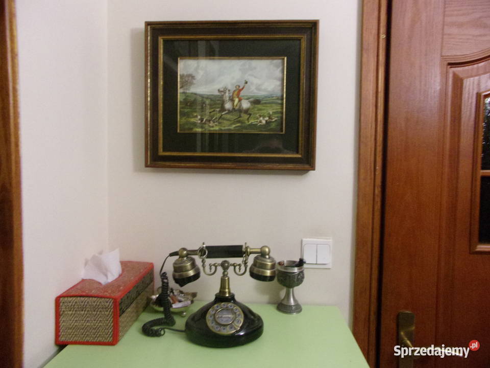 Ładny stary obraz w ramie drewno szybą Hrabia na Warszawa