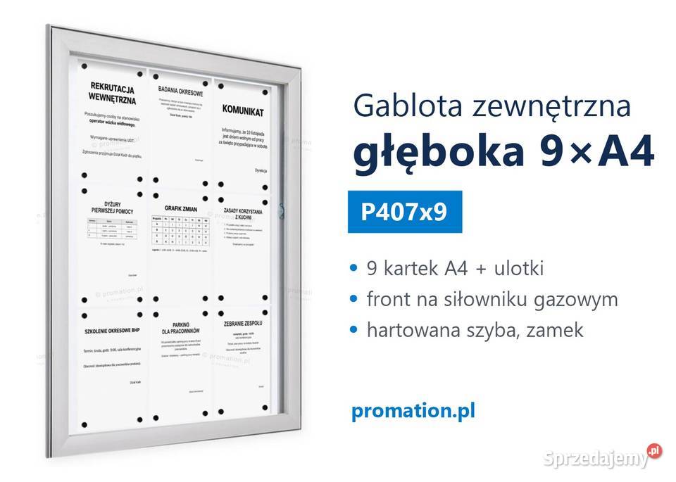 Gablota zewnętrzna zamykana 9A4 do przychodni
