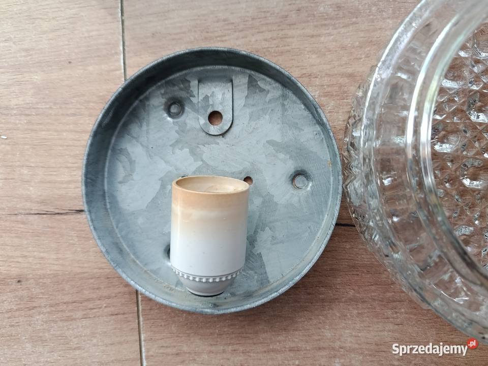 Lampa szklana odkręcany klosz plafon Pozostałe Choszczno