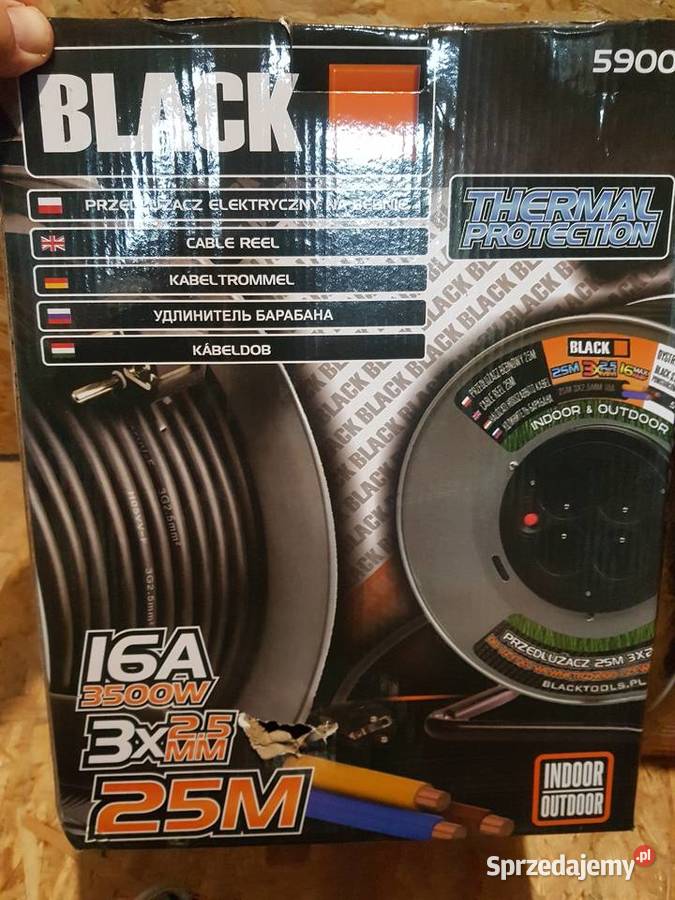 Przedłużacz bębnowy ogrodowy Black 25 m 4 gn sprzedam
