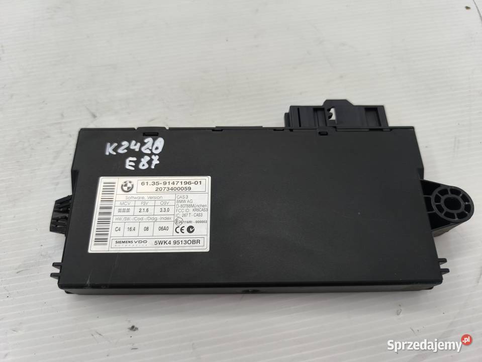 STEROWNIK MODUL CAS BMW 1 E87 E81 LIFT 16 osobowe