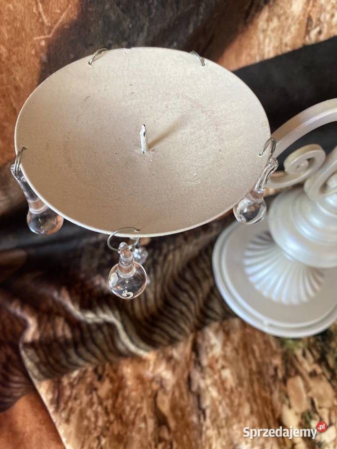 Świecznik metaloplastyka szklane sople Dekoracje i ozdoby