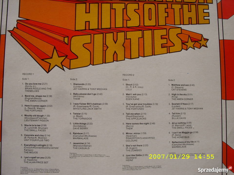 Skladanka LP 30 BRITISH HITS OF THE SIXTIES 2 LP Wołów sprzedam