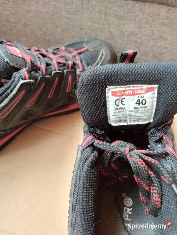 Buty skórzane czerwone czarne robocze z noskiem mazowieckie Piaseczno