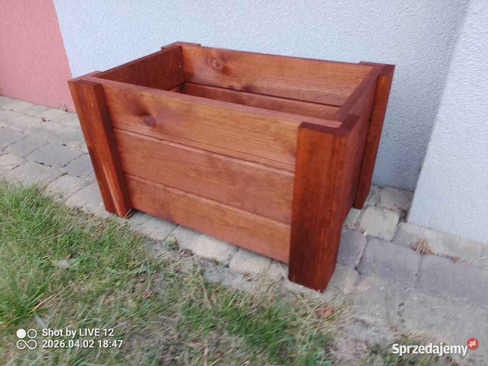 Donica ogrodowa drewniana 60x38 Nisko