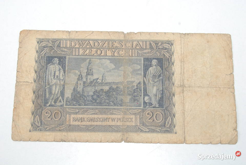 Stary banknot 20 złotych 1940 antyk unikat Cieszyn sprzedam