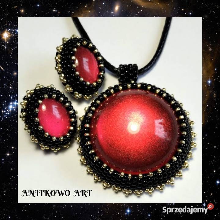 KOMPLET CZARNOCZERWONOZŁOTY z żywicą Warszawa