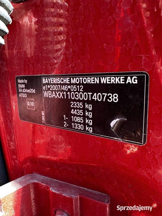 Bmw x4 mpakiet pierwszy własciciel full hak navi automatyczna Starachowice
