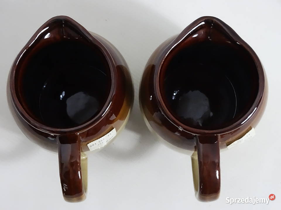 Zestaw Dwóch Solidnych Ceramicznych Dzbanków Biłgoraj