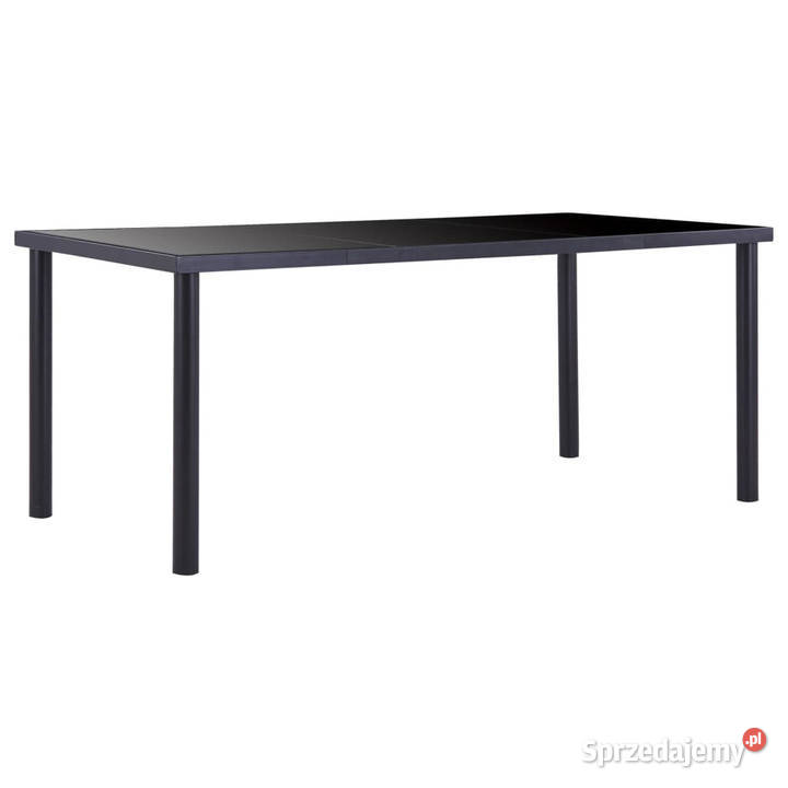 Stół jadalniany czarny 180 x 90 x 75 hartowane Warszawa