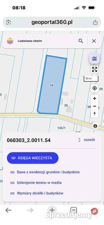 Sprzedam działkę budowlaną 49a i pole 160ha 16000m2 Ludwinów sprzedam