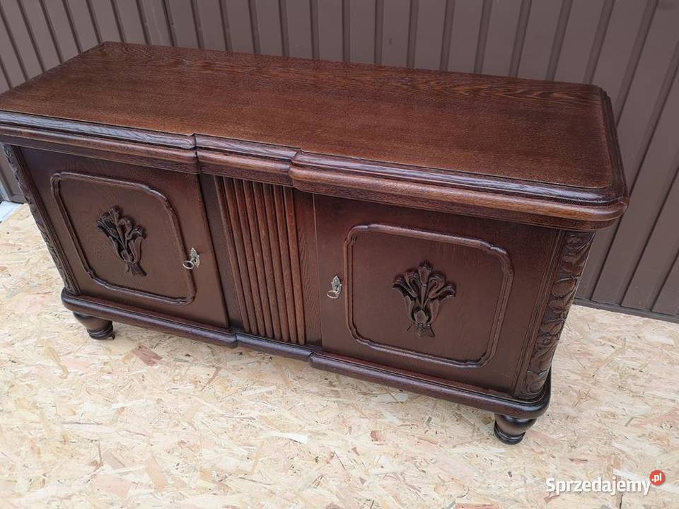 Komoda Niska RTV Dębowa Zgrabna Stara Antyk Swarzędz