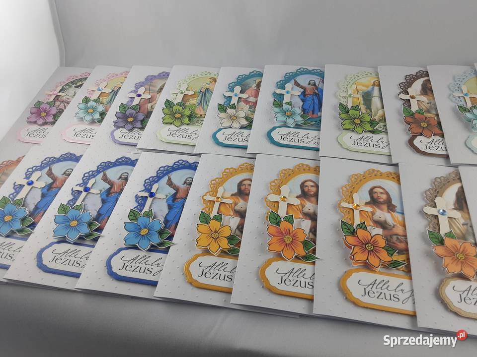 Wielkanoc Kartki ręcznie robione RELIGIJNE A6 Dom i Ogród