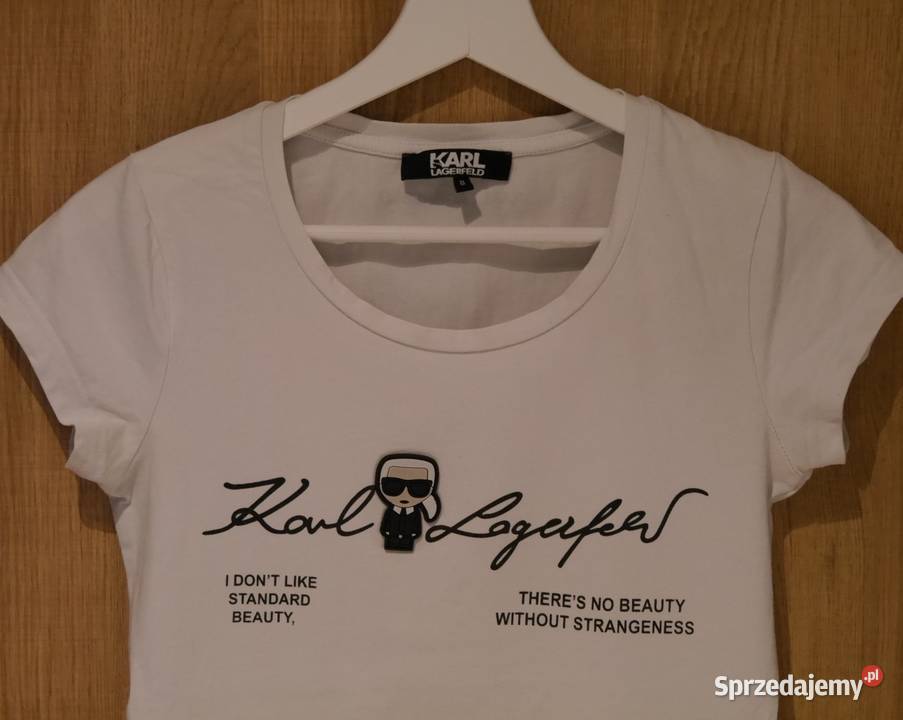 Karl Lagerfeld fajna bluzka gumowane logo 36 S Bluzki i koszule Wrocław