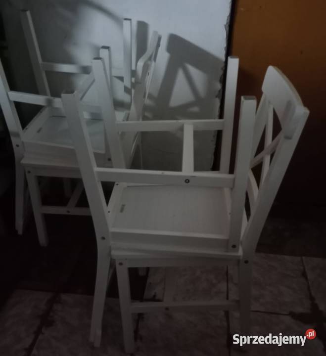 Sprzedam biały stół jadalny salonowy z 4 Międzyborów