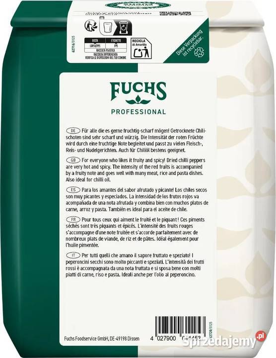 Fuchs Professional chilli całe strąki o ognistym Świdnica sprzedam