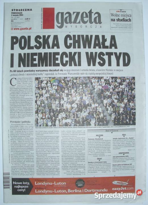 Gazeta Wyborcza 02082004 60 rocznica Powstania Warszawa