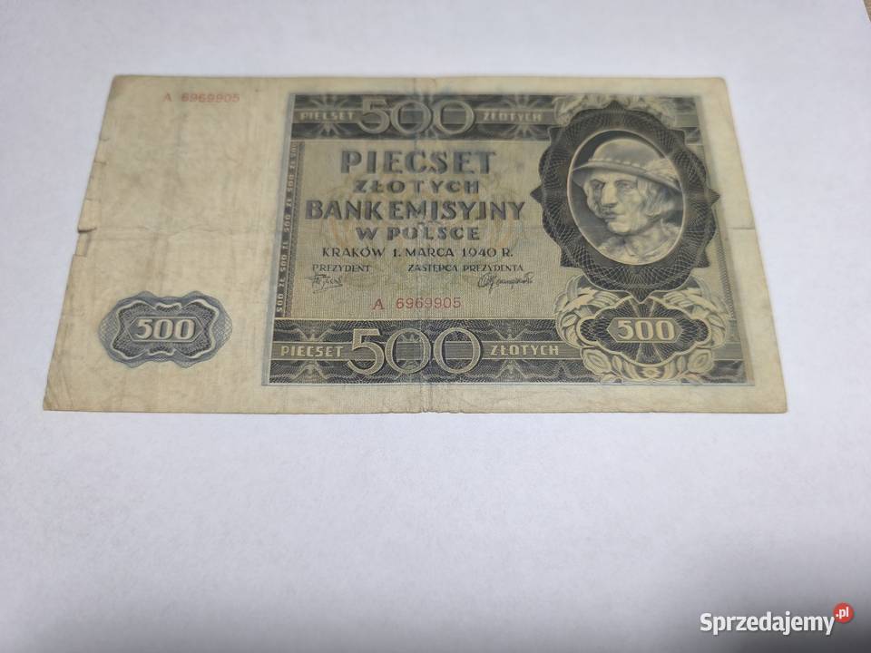 Banknot 500 1940 seria A Otwock
