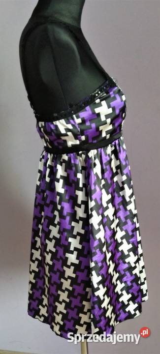 Sukienka Burlesque S fioletowo biało czarna Spódnice i sukienki podkarpackie Krosno
