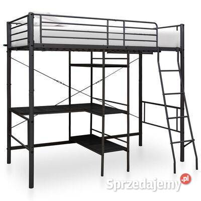Rama łóżka piętrowego z biurkiem czarna metalowa Warszawa