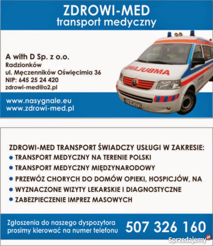 ZDROWIMED TRANSPORT MEDYCZNY CAŁODOBOWY Inne Inne Katowice sprzedam